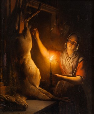 Deer seller at candle light